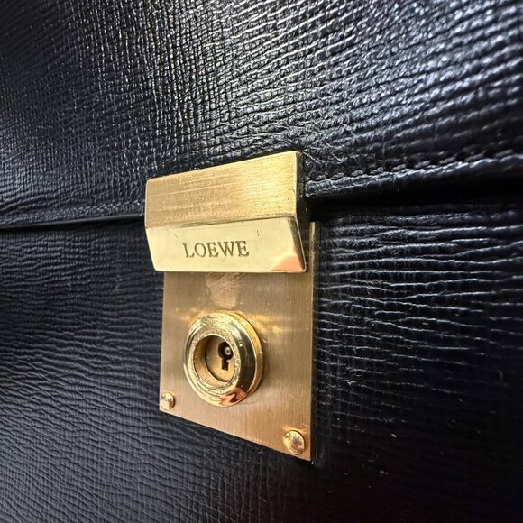 Loewe Anagram Briefcase – Black Leather with Gold Hardware - Picture 4 of 7